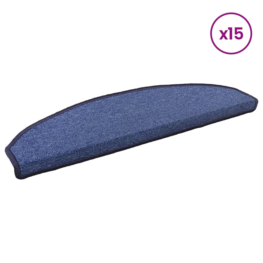 Zelfklevende Trapmatten 15 pcs Blauw 80 x 24,5 x 3,5 cm