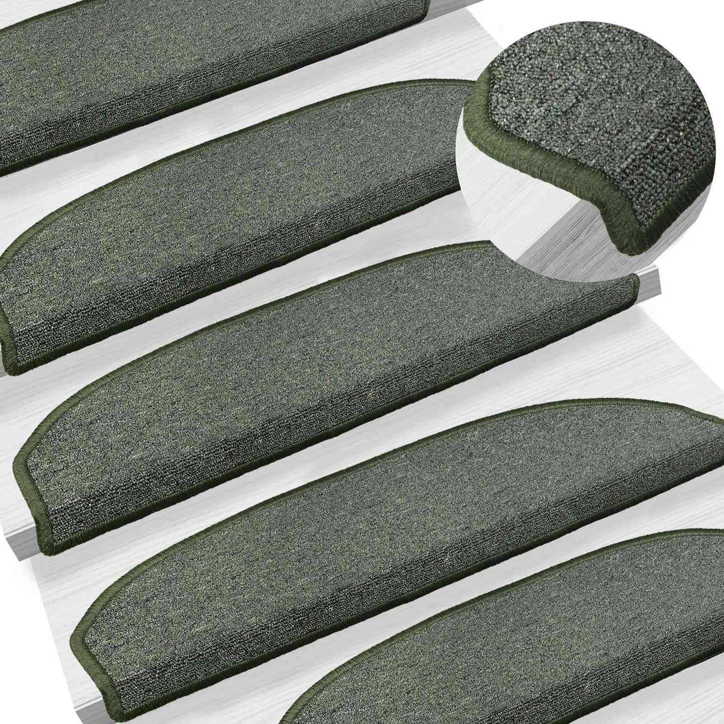 Zelfklevende Trapmatten 15 pcs Donkergroen 80 x 24,5 x 3,5 cm