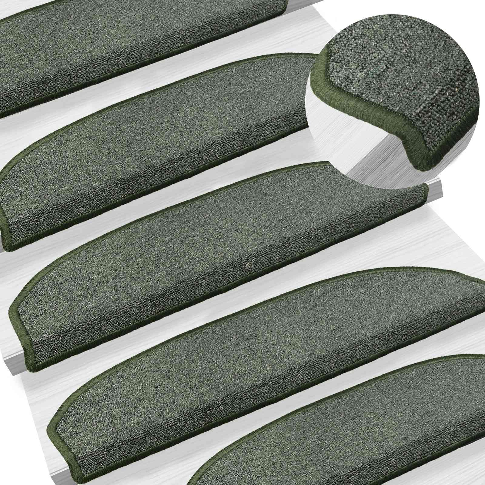 Zelfklevende Trapmatten 15 pcs Donkergroen 80 x 24,5 x 3,5 cm