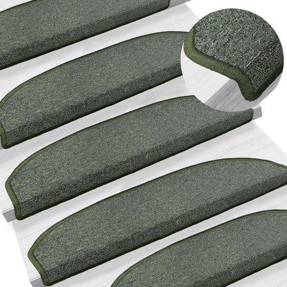 Zelfklevende Trapmatten 15 pcs Donkergroen 80 x 24,5 x 3,5 cm