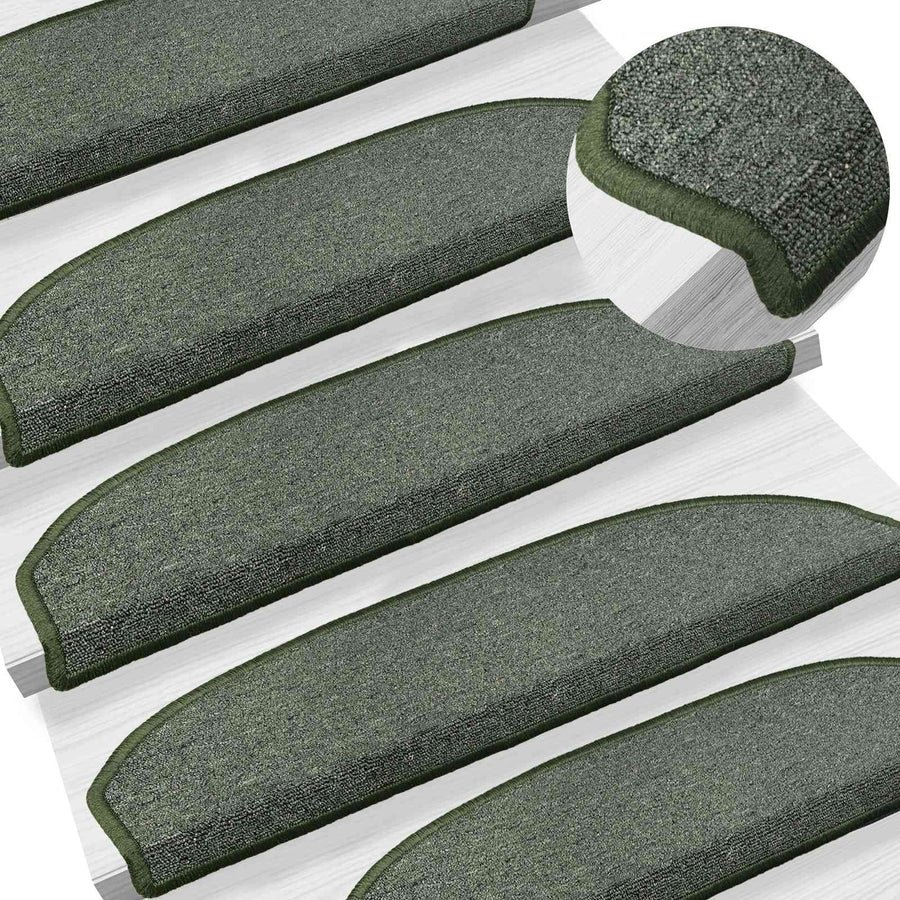 Zelfklevende Trapmatten 15 pcs Donkergroen 80 x 24,5 x 3,5 cm