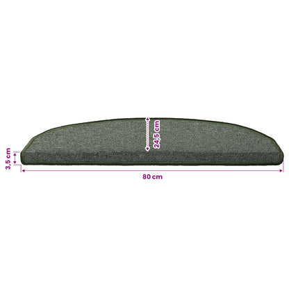Zelfklevende Trapmatten 15 pcs Donkergroen 80 x 24,5 x 3,5 cm