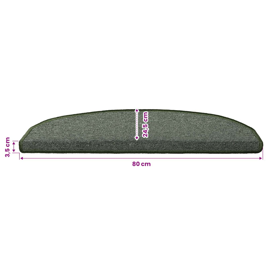 Zelfklevende Trapmatten 15 pcs Donkergroen 80 x 24,5 x 3,5 cm