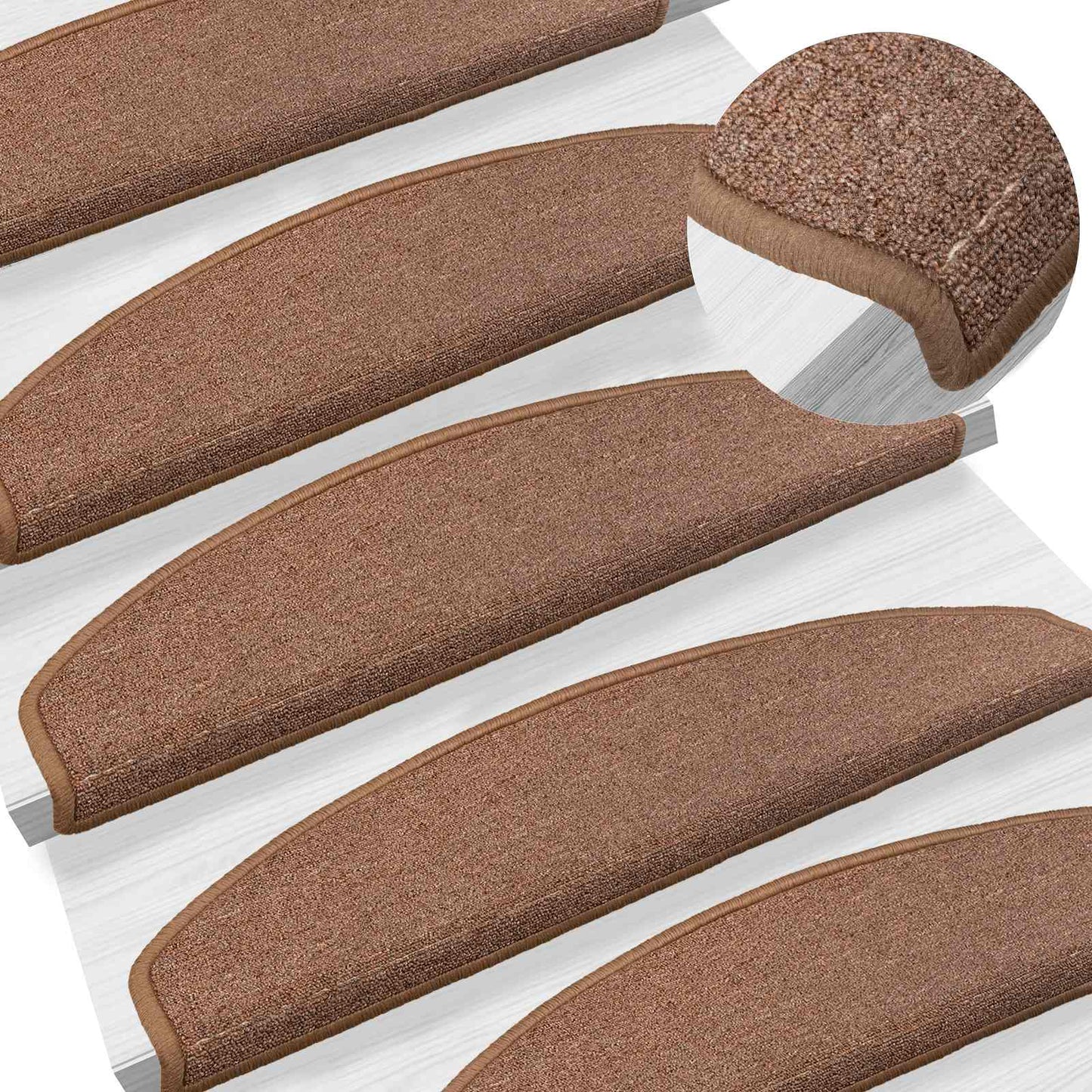 Zelfklevende Trapmatten 15 pcs Bruin 80 x 24,5 x 3,5 cm