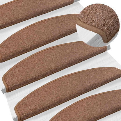 Zelfklevende Trapmatten 15 pcs Bruin 80 x 24,5 x 3,5 cm