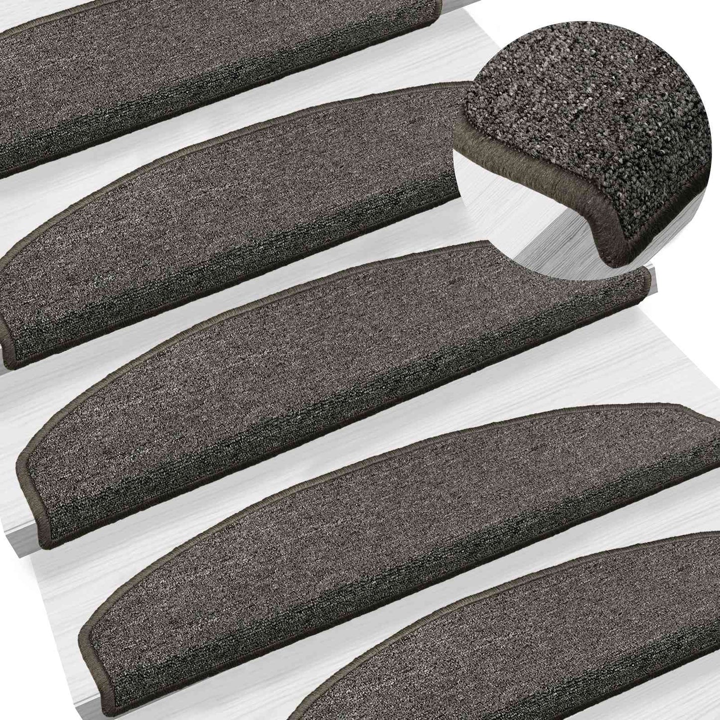 Zelfklevende Trapmatten 15 pcs Donkergrijs 80 x 24,5 x 3,5 cm