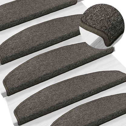 Zelfklevende Trapmatten 15 pcs Donkergrijs 80 x 24,5 x 3,5 cm