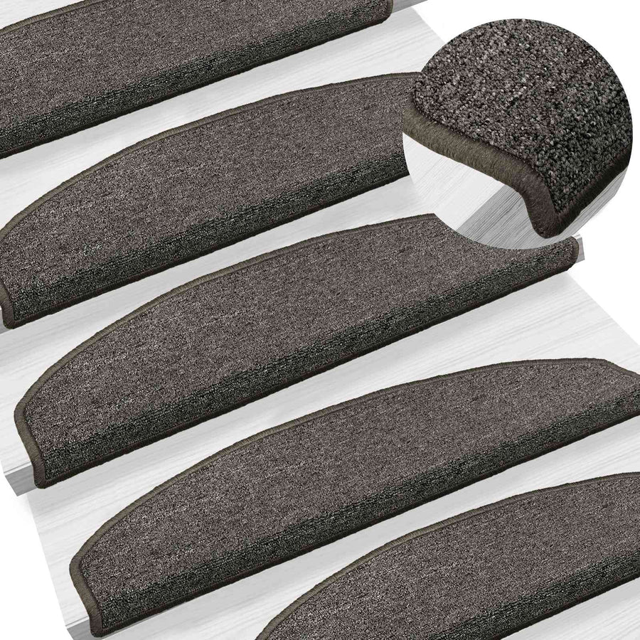 Zelfklevende Trapmatten 15 pcs Donkergrijs 80 x 24,5 x 3,5 cm
