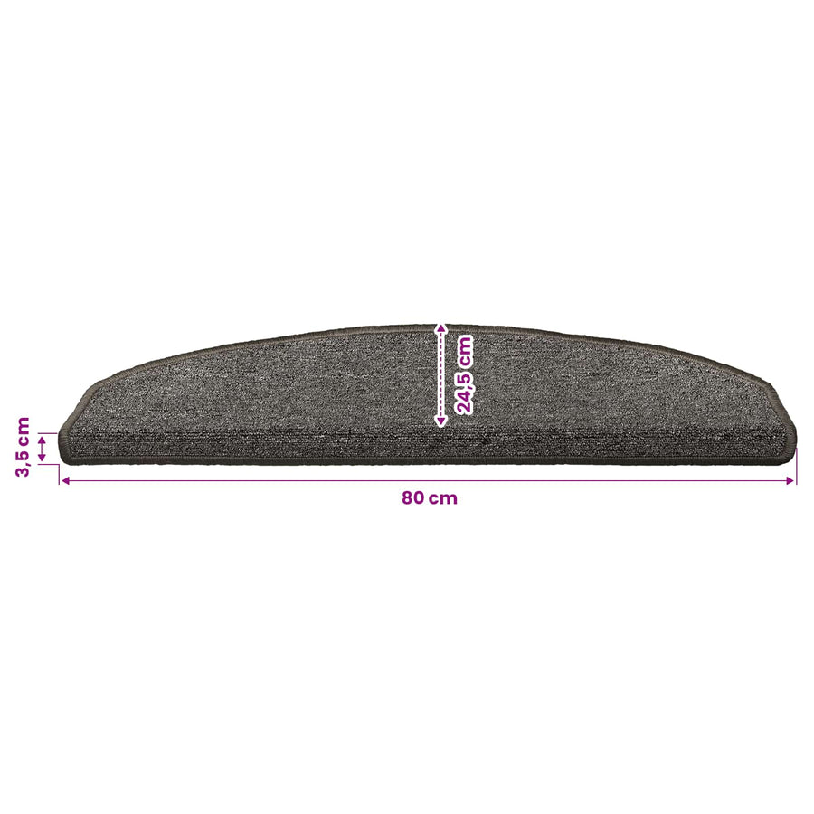 Zelfklevende Trapmatten 15 pcs Donkergrijs 80 x 24,5 x 3,5 cm