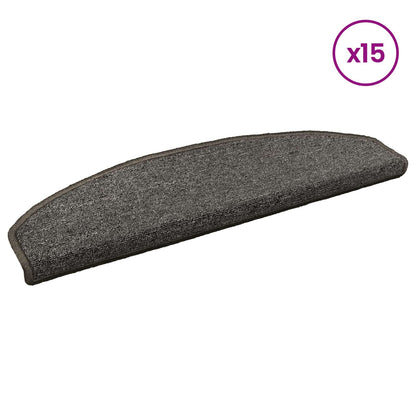 Zelfklevende Trapmatten 15 pcs Donkergrijs 80 x 24,5 x 3,5 cm