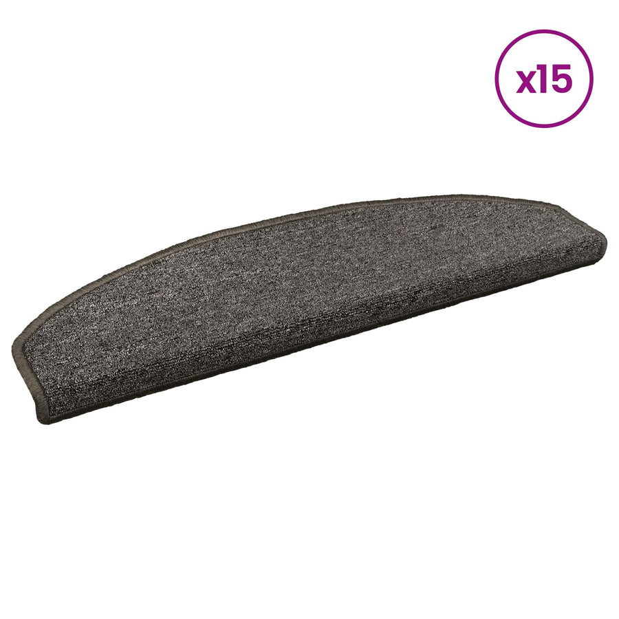 Zelfklevende Trapmatten 15 pcs Donkergrijs 80 x 24,5 x 3,5 cm