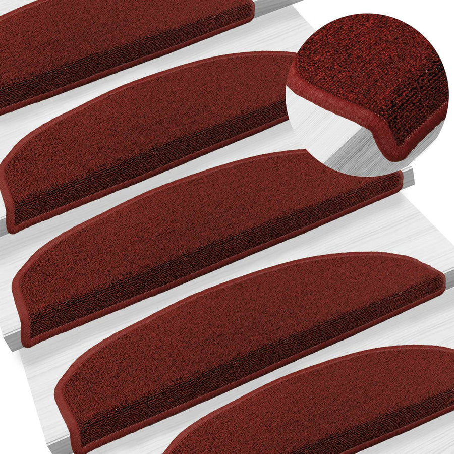 Zelfklevende Trapmatten 15 pcs Bordeaux Rood 80 x 24,5 x 3,5 cm