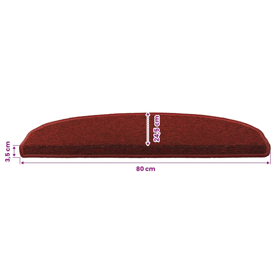 Zelfklevende Trapmatten 15 pcs Bordeaux Rood 80 x 24,5 x 3,5 cm