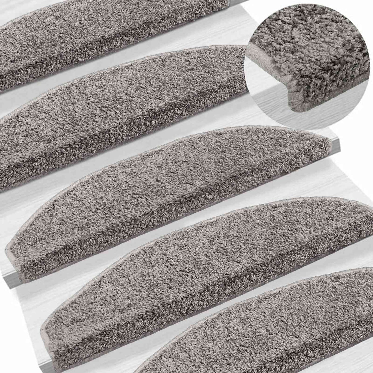 Zelfklevende Trapmatten 15 pcs Grijs 80 x 24,5 x 3,5 cm
