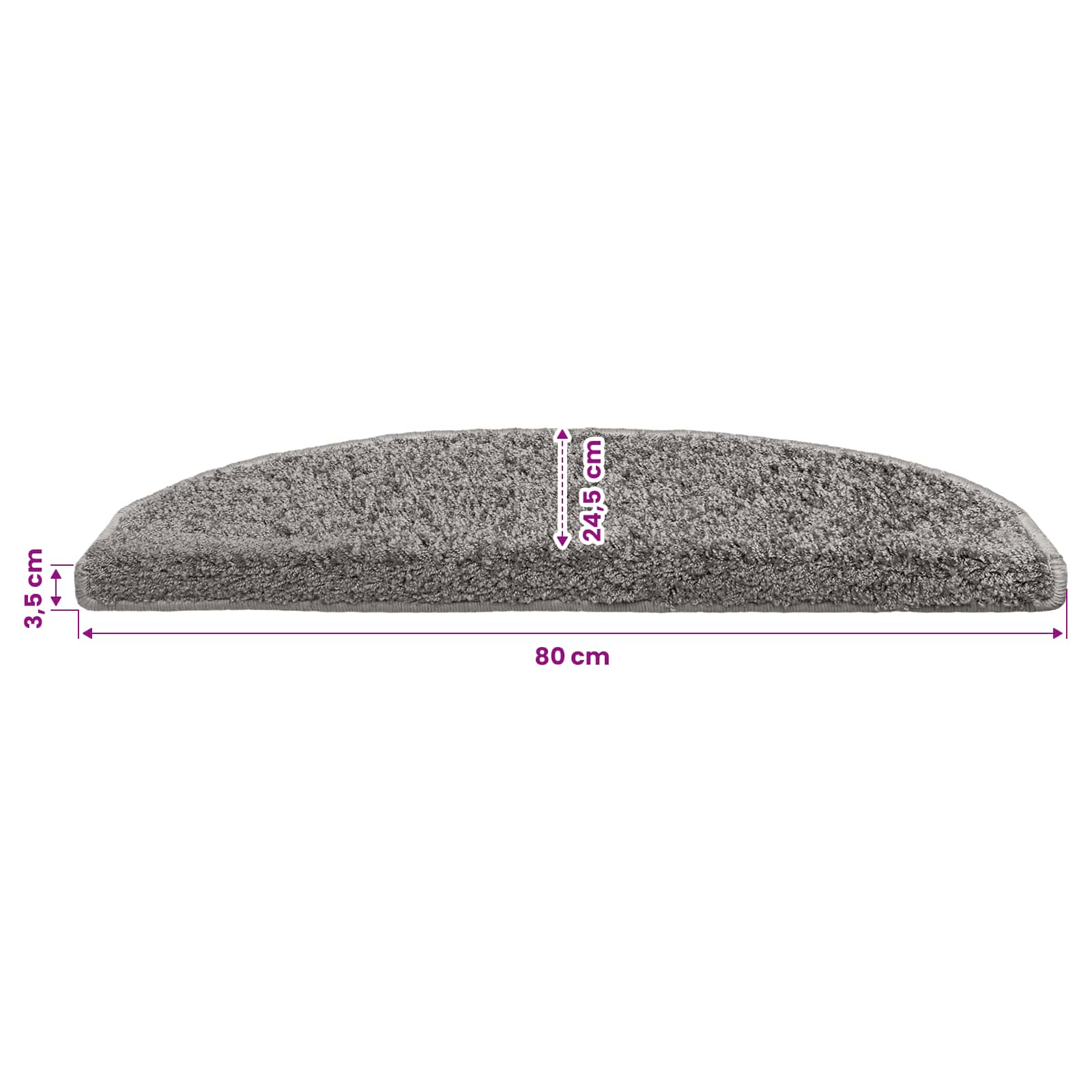 Zelfklevende Trapmatten 15 pcs Grijs 80 x 24,5 x 3,5 cm