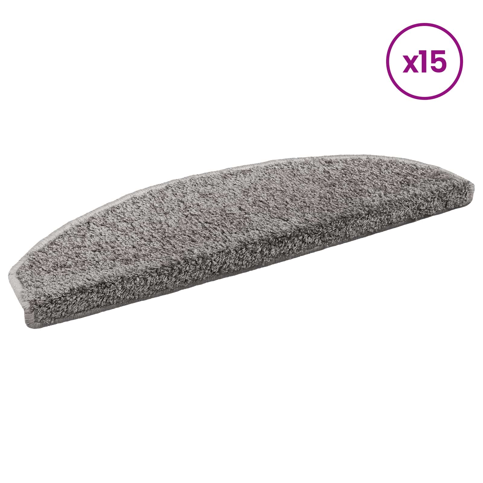 Zelfklevende Trapmatten 15 pcs Grijs 80 x 24,5 x 3,5 cm