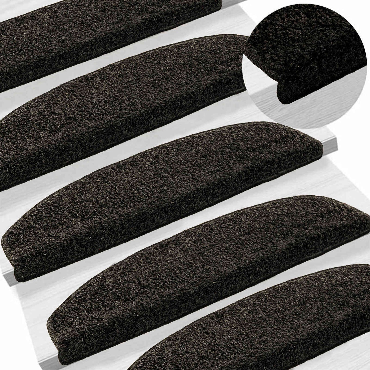 Zelfklevende Trapmatten 15 pcs Antracietkleurig Vilt - 100% PP