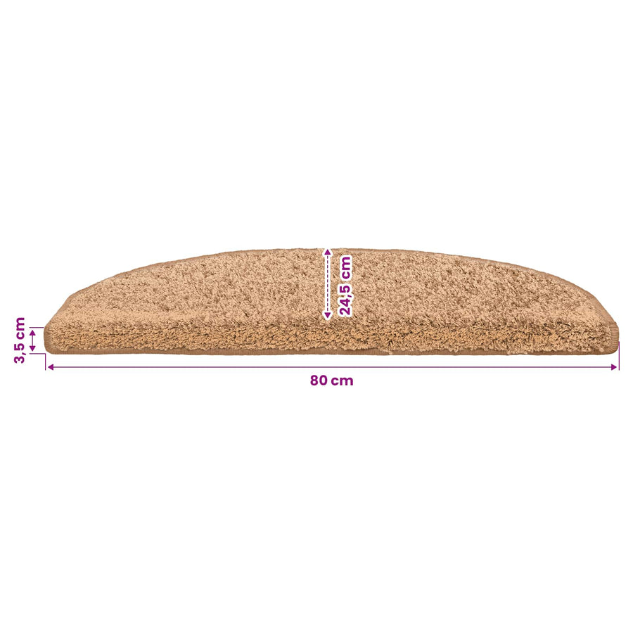 Zelfklevende Trapmatten 15 pcs Beige 80 x 24,5 x 3,5 cm