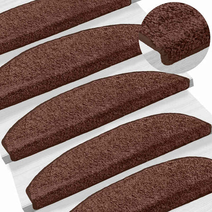 Zelfklevende Trapmatten 15 pcs Bruin 80 x 24,5 x 3,5 cm
