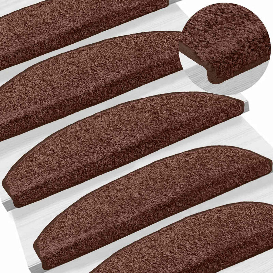 Zelfklevende Trapmatten 15 pcs Bruin 80 x 24,5 x 3,5 cm