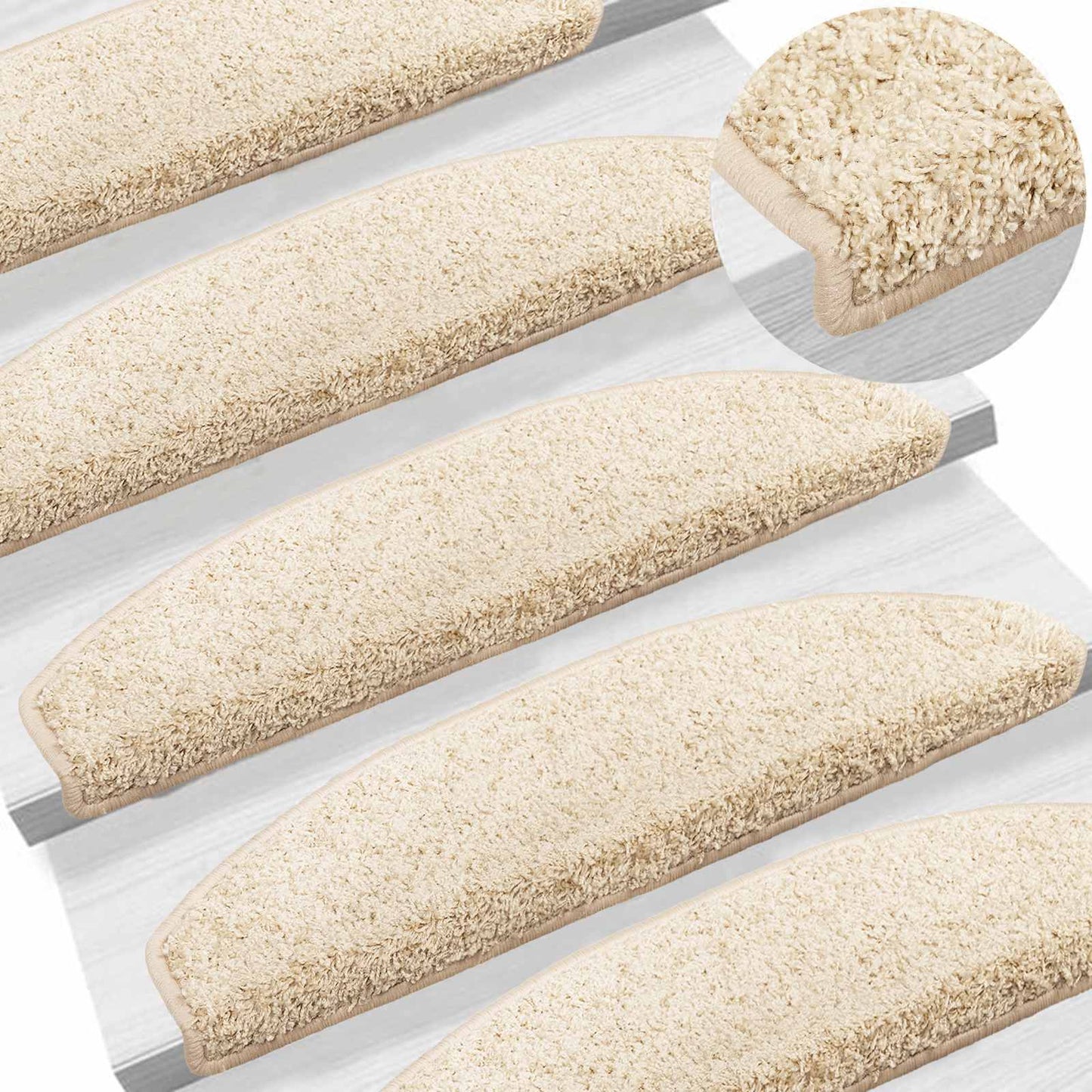 Zelfklevende Trapmatten 15 pcs Licht Bruin 80 x 24,5 x 3,5 cm
