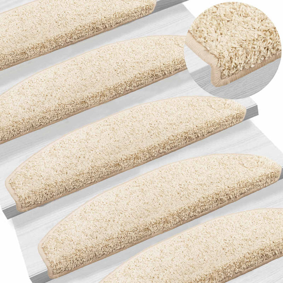 Zelfklevende Trapmatten 15 pcs Licht Bruin 80 x 24,5 x 3,5 cm