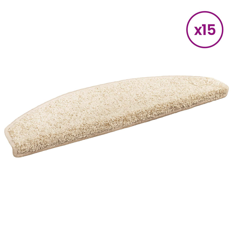 Zelfklevende Trapmatten 15 pcs Licht Bruin 80 x 24,5 x 3,5 cm