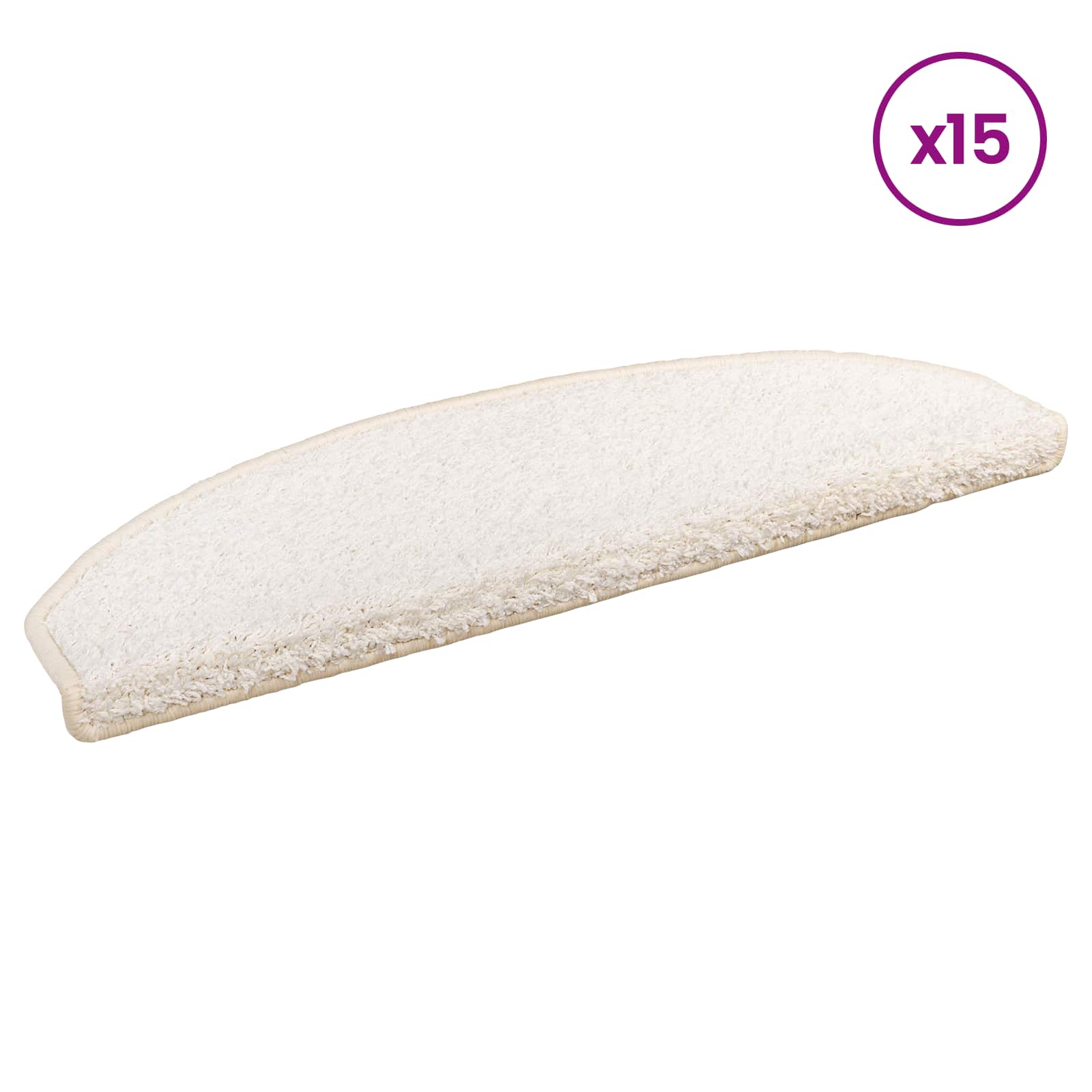 Zelfklevende Trapmatten Halfrond 15 pcs Wit 80 x 24,5 x 3,5 cm
