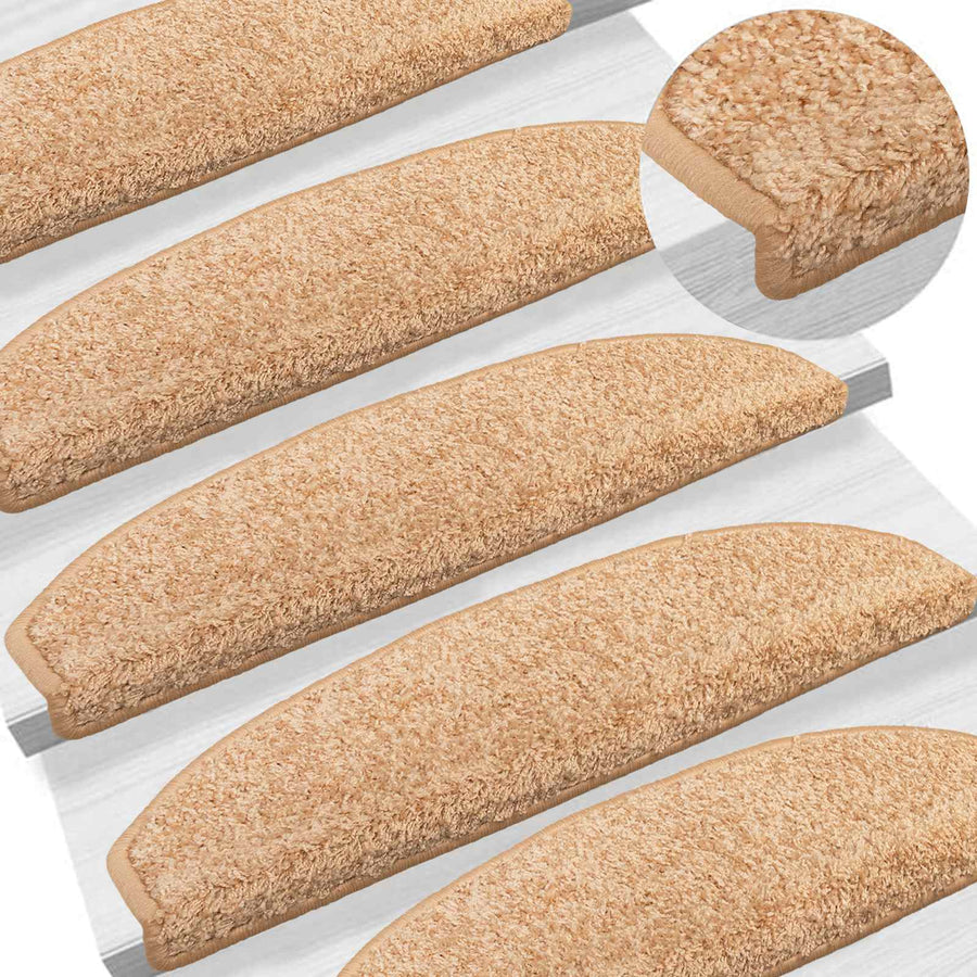 Zelfklevende Trapmatten Halfrond 15 pcs Goud 80 x 24,5 x 3,5 cm