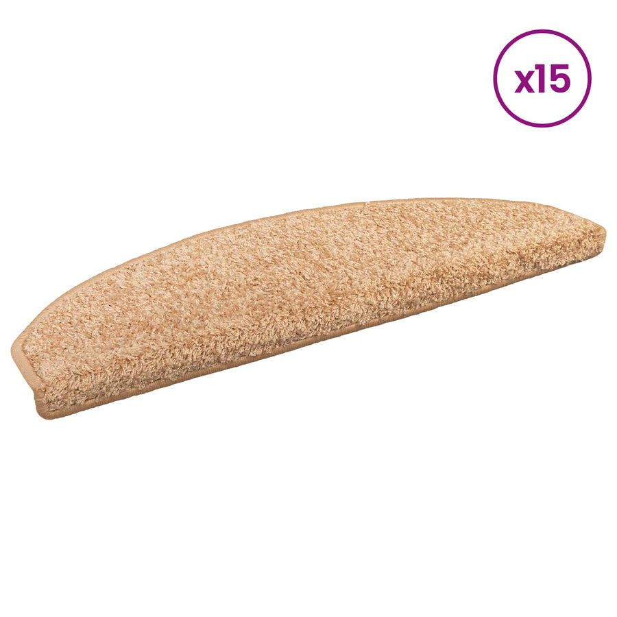 Zelfklevende Trapmatten Halfrond 15 pcs Goud 80 x 24,5 x 3,5 cm