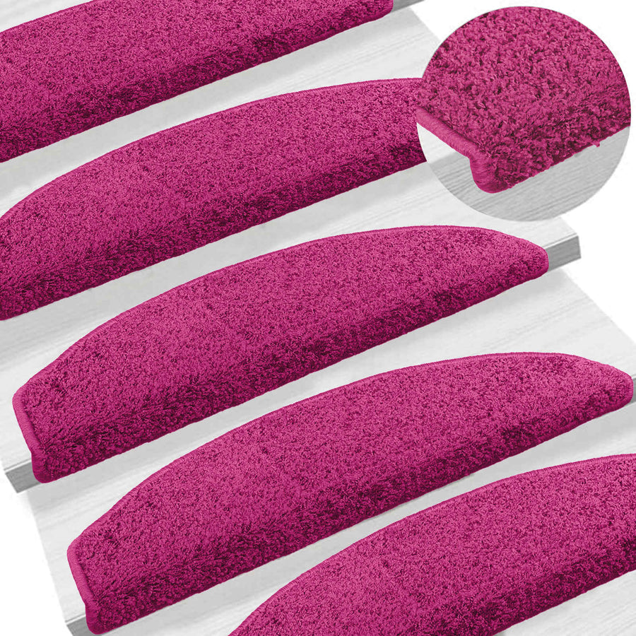 Zelfklevende Trapmatten Halfrond 15 pcs Roze 80 x 24,5 x 3,5 cm