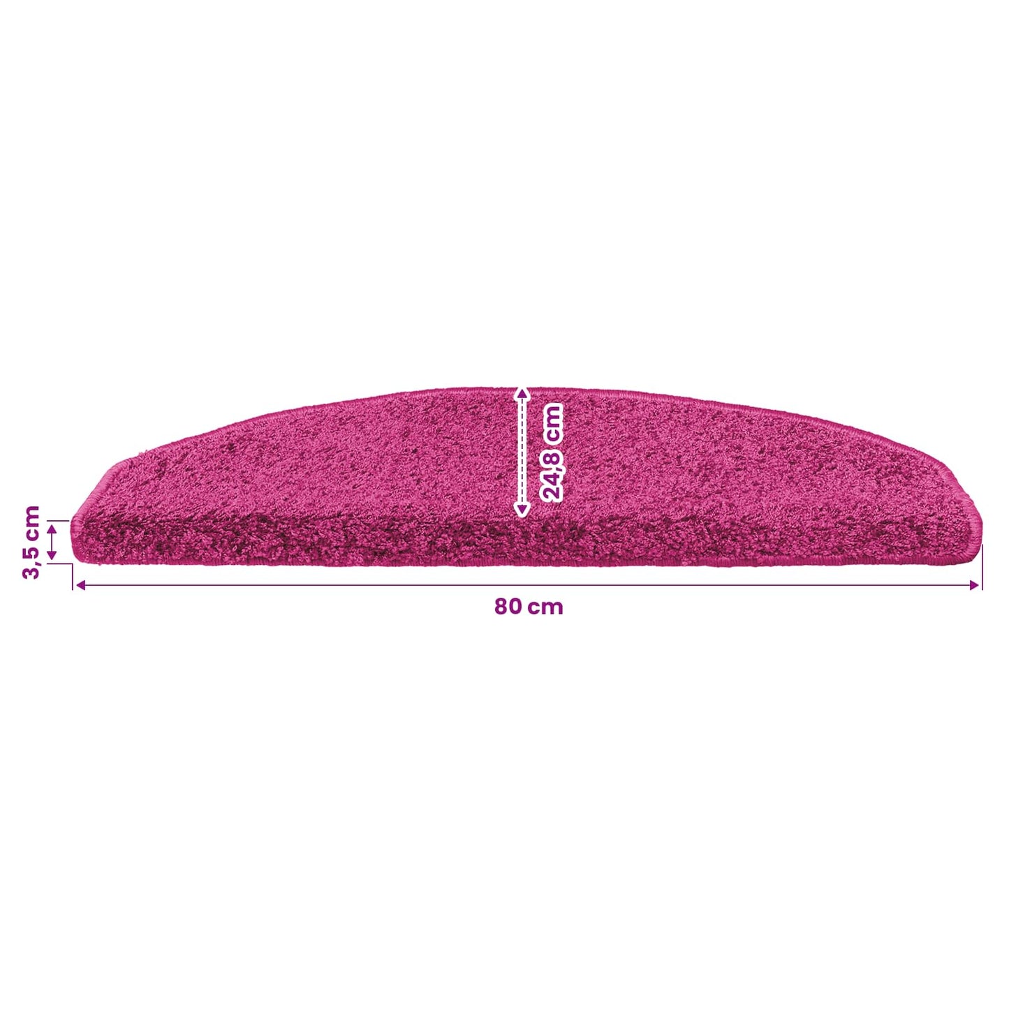 Zelfklevende Trapmatten Halfrond 15 pcs Roze 80 x 24,5 x 3,5 cm