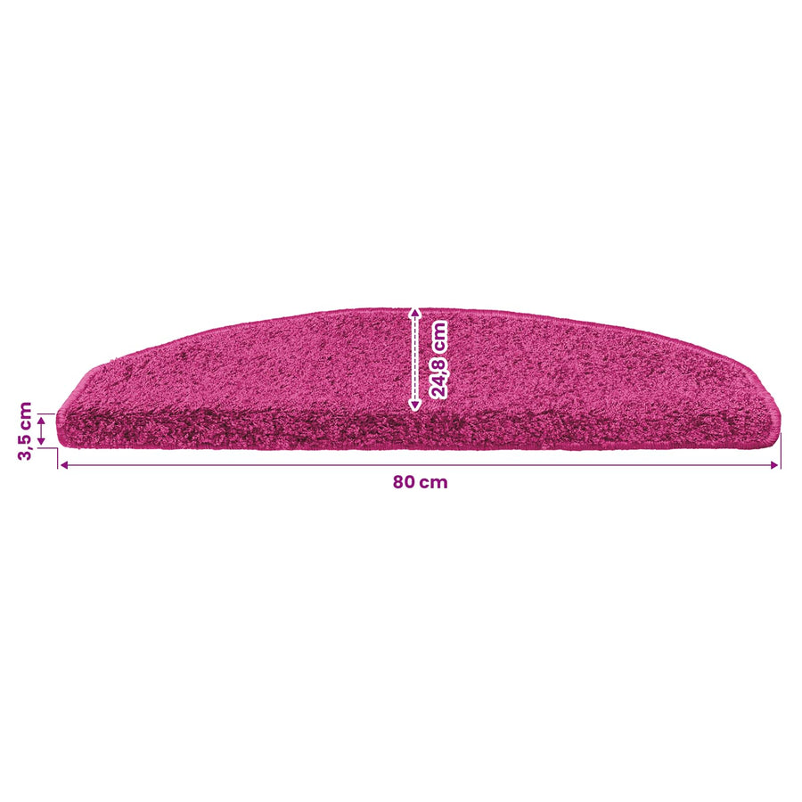 Zelfklevende Trapmatten Halfrond 15 pcs Roze 80 x 24,5 x 3,5 cm