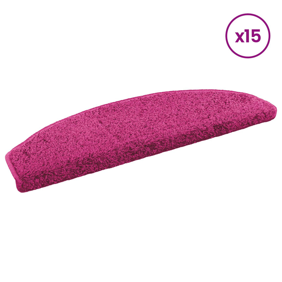 Zelfklevende Trapmatten Halfrond 15 pcs Roze 80 x 24,5 x 3,5 cm