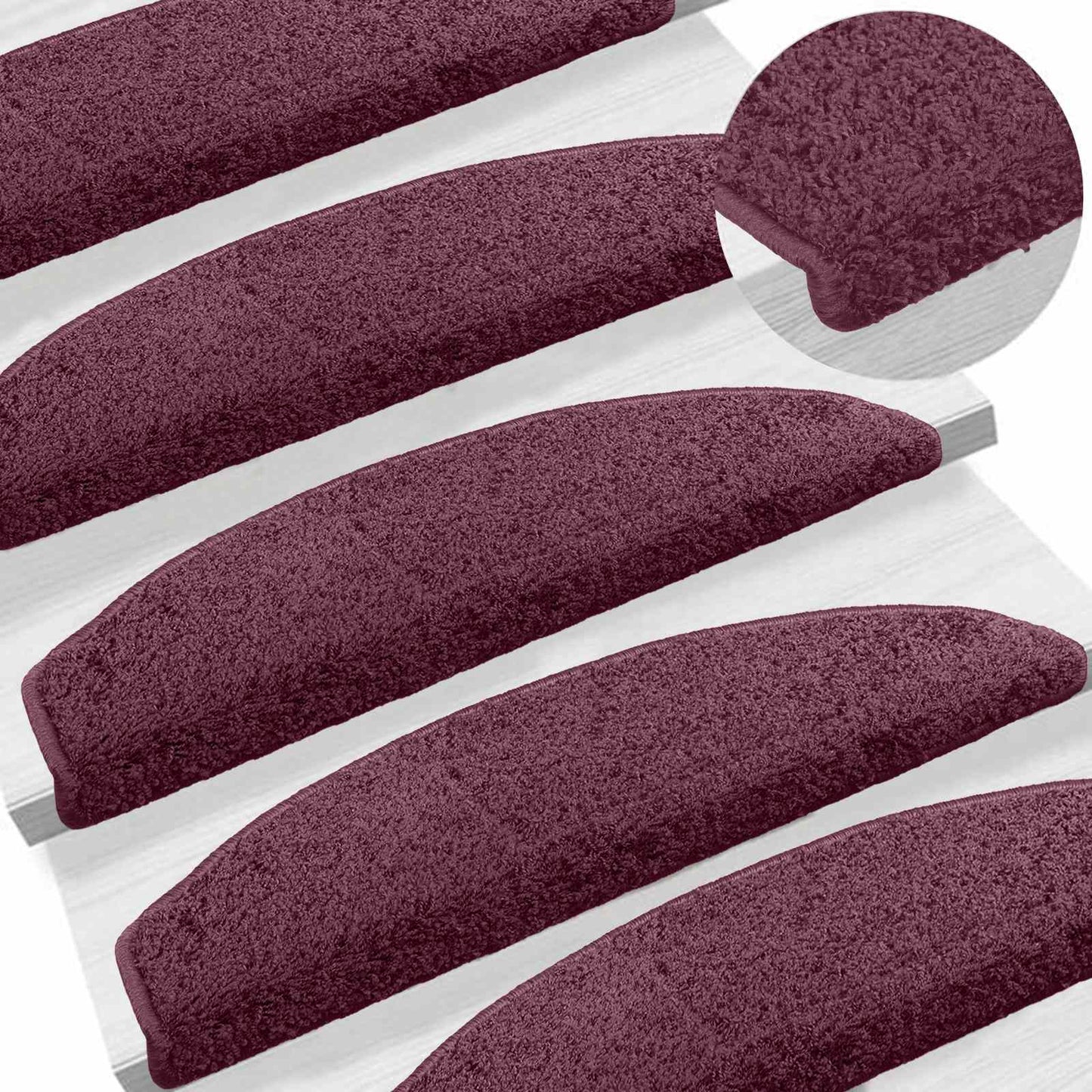 Zelfklevende Trapmatten 15 pcs Donker Paars 80 x 24,5 x 3,5 cm