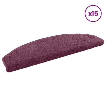 Zelfklevende Trapmatten 15 pcs Donker Paars 80 x 24,5 x 3,5 cm