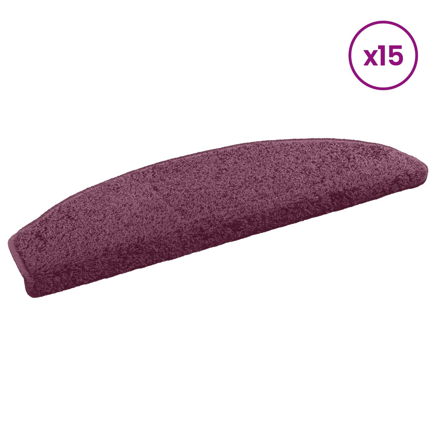 Zelfklevende Trapmatten 15 pcs Donker Paars 80 x 24,5 x 3,5 cm