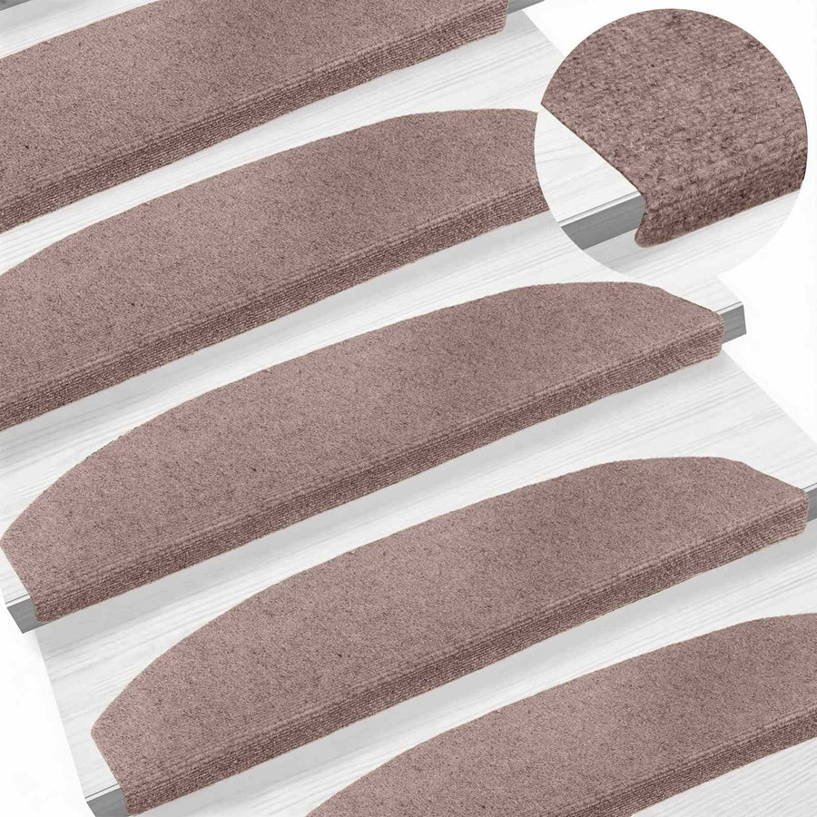 Zelfklevende Trapmatten 15 pcs Beige 80 x 24,5 x 3,5 cm