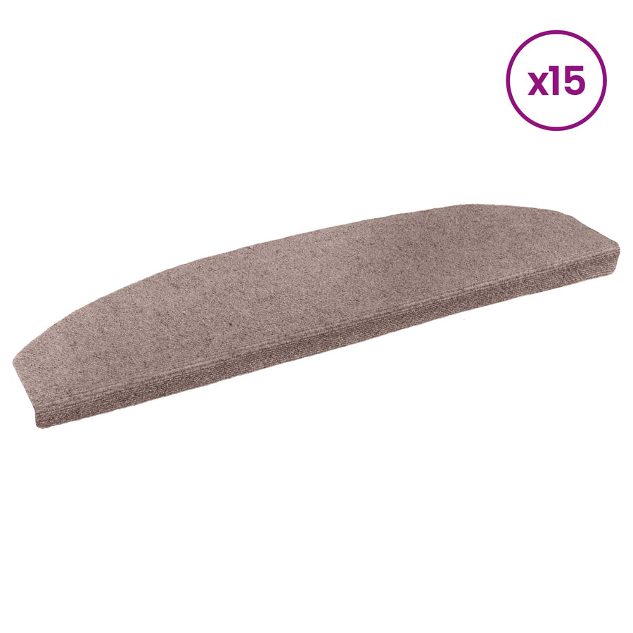 Zelfklevende Trapmatten 15 pcs Beige 80 x 24,5 x 3,5 cm