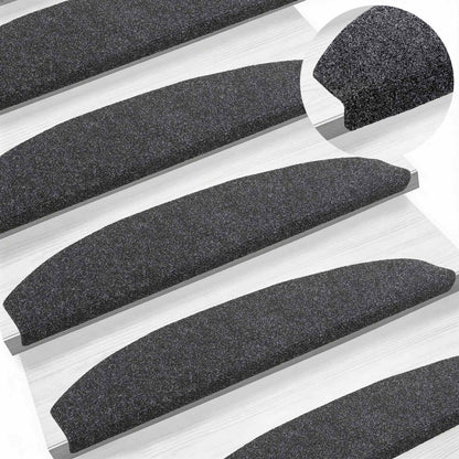 Zelfklevende Trapmatten 15 pcs Donkergrijs 80 x 24,5 x 3,5 cm