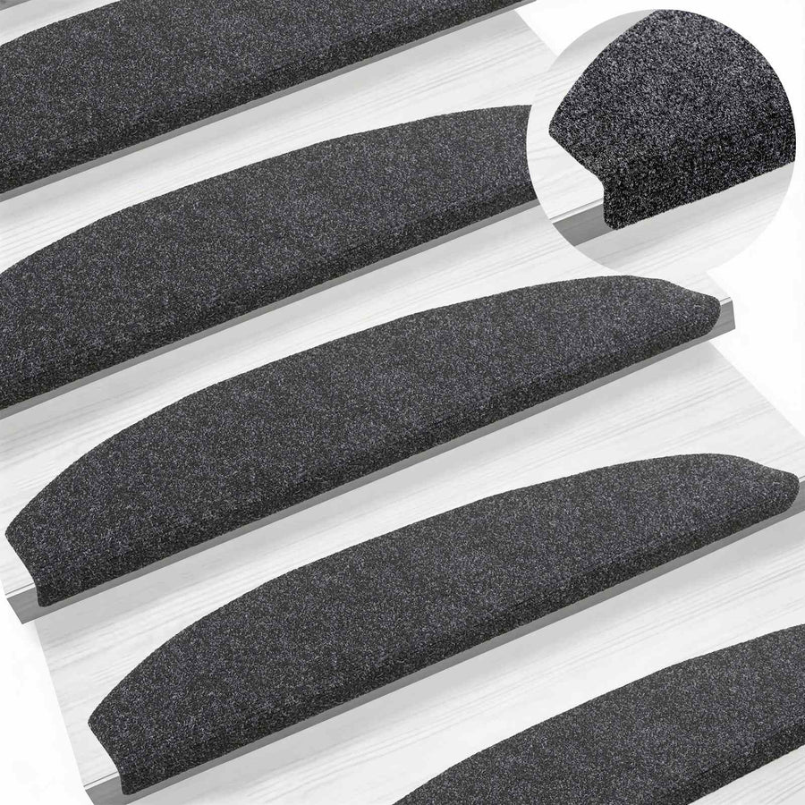 Zelfklevende Trapmatten 15 pcs Donkergrijs 80 x 24,5 x 3,5 cm