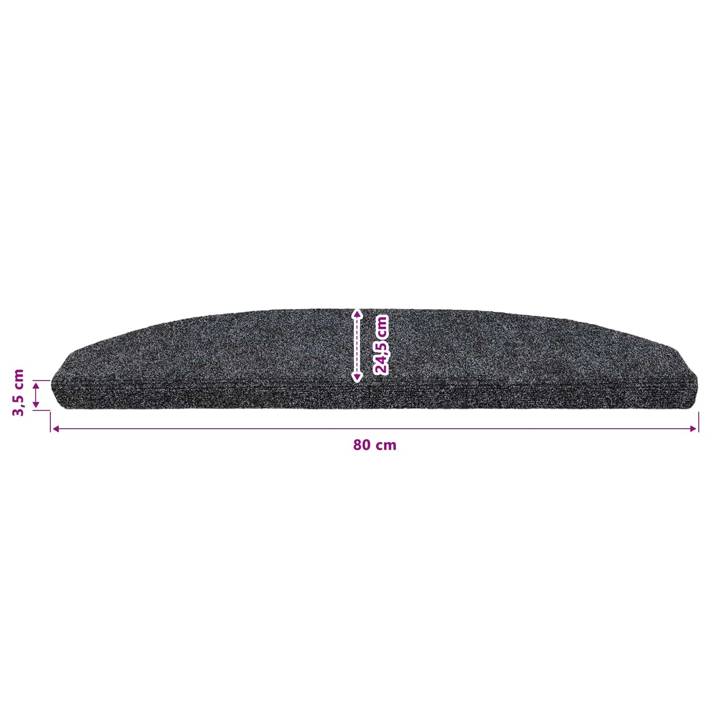 Zelfklevende Trapmatten 15 pcs Donkergrijs 80 x 24,5 x 3,5 cm