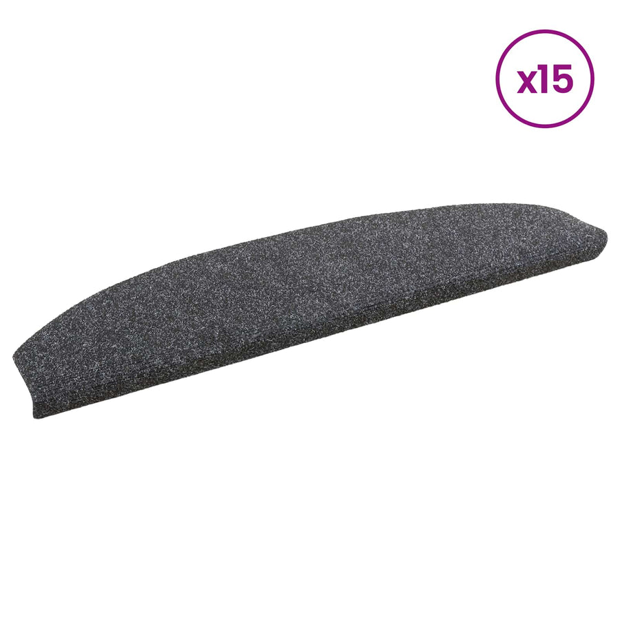 Zelfklevende Trapmatten 15 pcs Donkergrijs 80 x 24,5 x 3,5 cm
