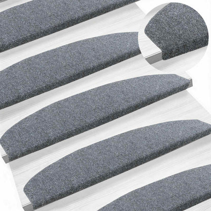 Zelfklevende Trapmatten 15 pcs Lichtgrijs 80 x 24,5 x 3,5 cm