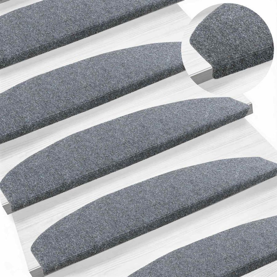 Zelfklevende Trapmatten 15 pcs Lichtgrijs 80 x 24,5 x 3,5 cm