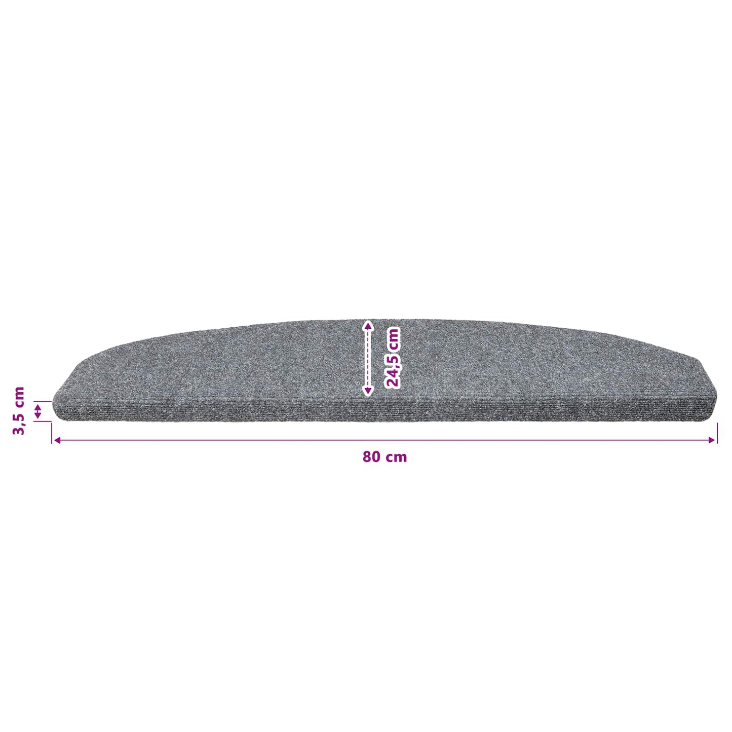Zelfklevende Trapmatten 15 pcs Lichtgrijs 80 x 24,5 x 3,5 cm