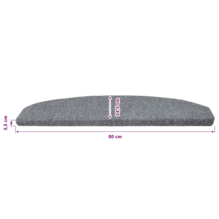 Zelfklevende Trapmatten 15 pcs Lichtgrijs 80 x 24,5 x 3,5 cm