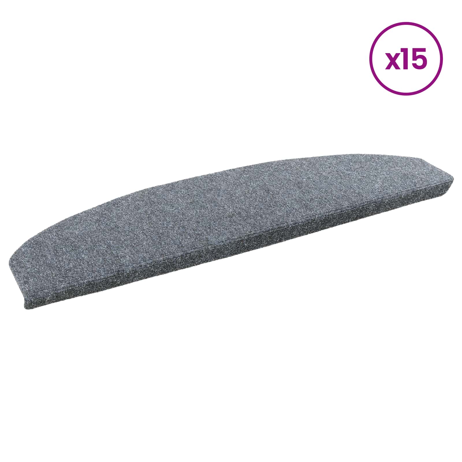 Zelfklevende Trapmatten 15 pcs Lichtgrijs 80 x 24,5 x 3,5 cm