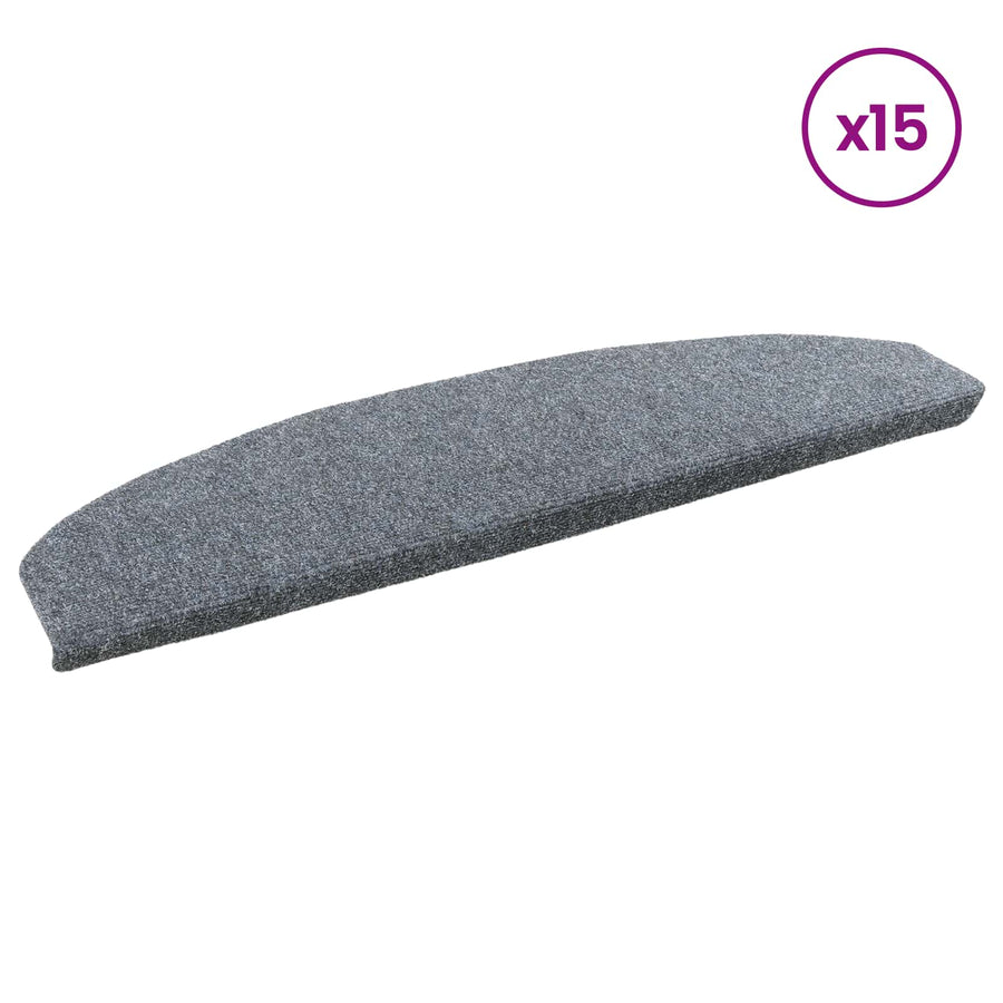 Zelfklevende Trapmatten 15 pcs Lichtgrijs 80 x 24,5 x 3,5 cm