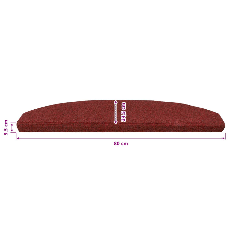 Zelfklevende Trapmatten 15 pcs Bordeaux Rood 80 x 24,5 x 3,5 cm